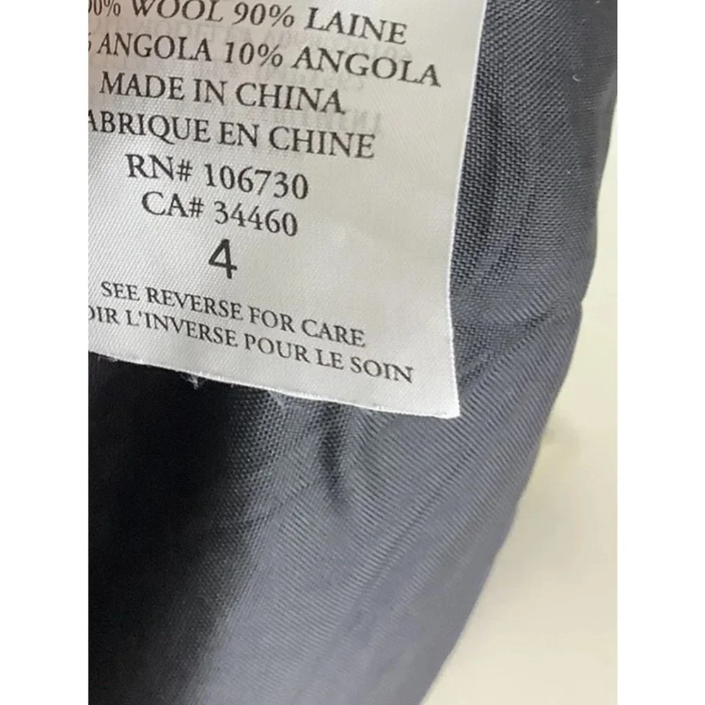 Vince Sz 4 Wool Angora Color Block Pleat A-Line Skirt Black Gray Business - Picture 7 of 7